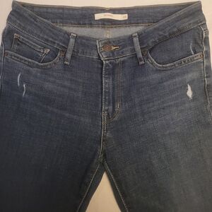 Levi's Blue Skinny Jeans with Distressed Details